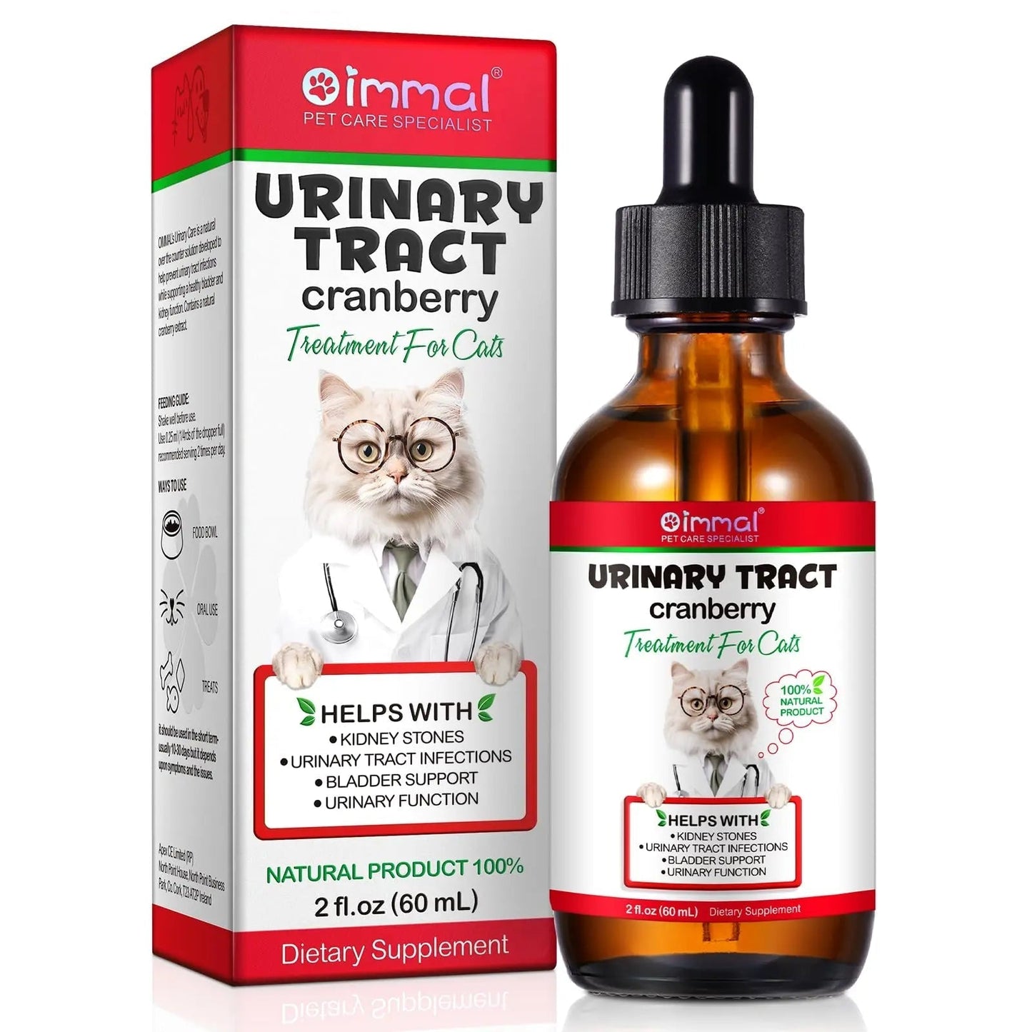 Cat Urinary Tract Infection Treatment, Cat UTI Treatment Drops Supports Bladder, Kidney Stone, Cranberry Kidney Bladder Support Supplement, Chicken Flavor, 60ml BTQAFVZTBuy Supplements Australia