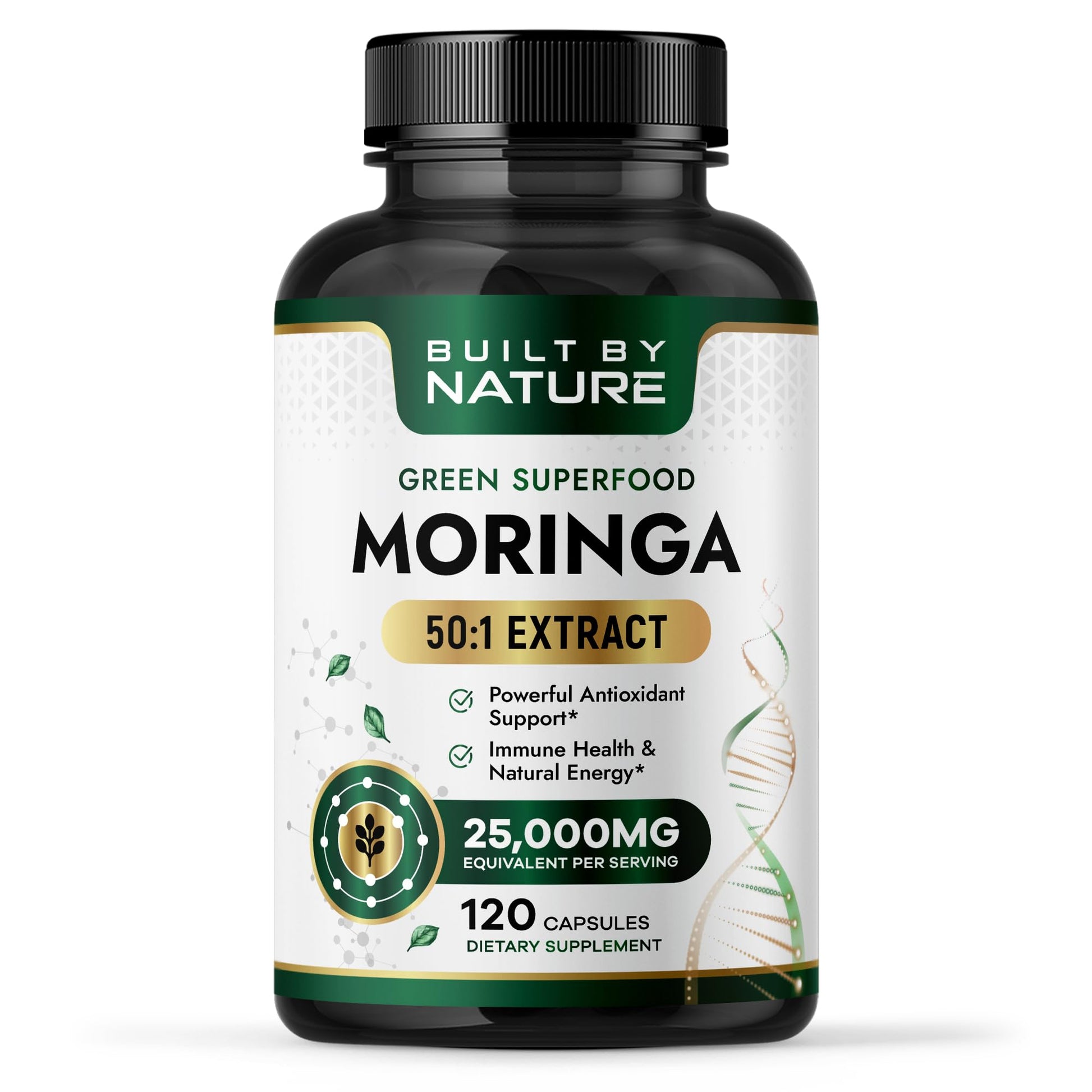 Built by Nature Moringa – 500mg Pure Moringa Leaf Extract 50:1 per Serving – High Potency Moringa Supplement – 120 Capsules Built by NatureBuy Supplements Australia