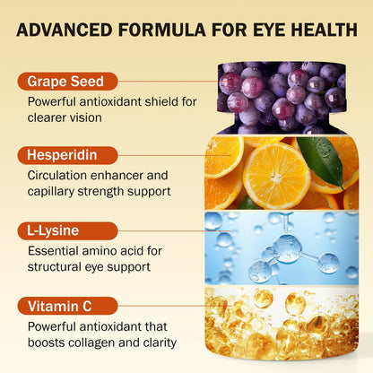 Besgiful Eye Supplement for Vitreous Health, Promotes Clear Vision, Improves Eye Strain & Dryness, Reduces Squiggly Lines, Eye Degeneration, Clear Eye Support, 90 Vegan Capsules BesgifulBuy Supplements Australia