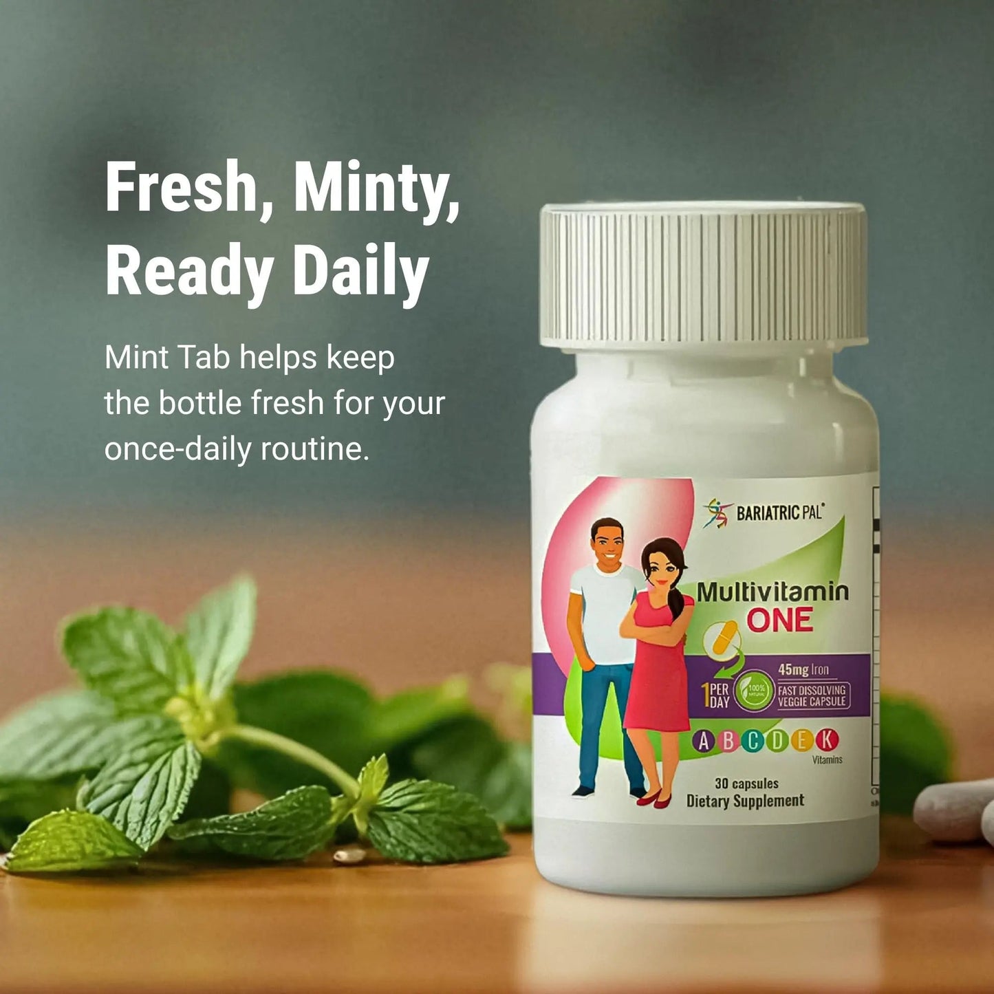 BariatricPal Multivitamin ONE 1 per Day! Bariatric Multivitamin Capsule with 45 mg of Iron | Easy to Swallow Capsule | BariatricPalBuy Supplements Australia