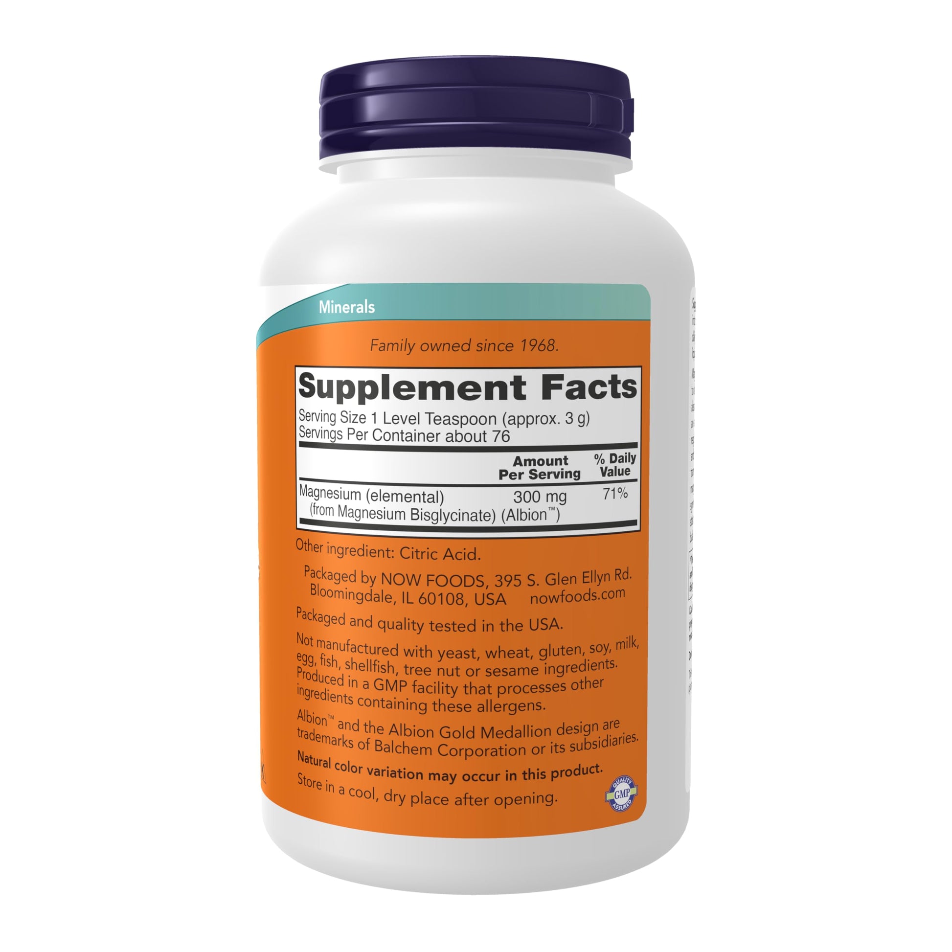 NOW Foods Supplements, Magnesium Bisglycinate Powder, Enzyme Function*, Nervous System Support*, 8-Ounce NOW FoodsBuy Supplements Australia