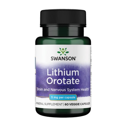 Swanson Lithium Orotate Mood and Memory Support Supplement for Stress-Prone Adults Seeking Emotional Wellness