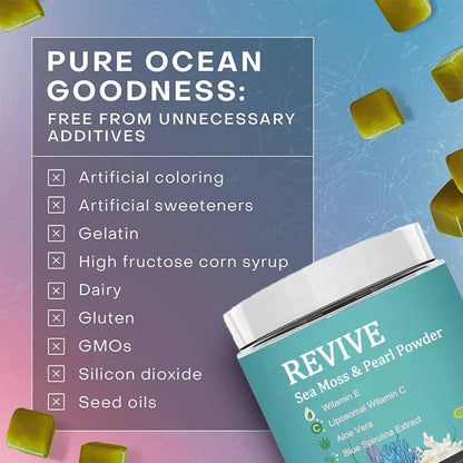 Giamau Revive Hair Gummies, Sea Moss Gummies, Natural Nutrient Blend for Hair Health Support – Gluten-Free, No Harsh Chemicals, 60 Gummies (1) GiamauBuy Supplements Australia