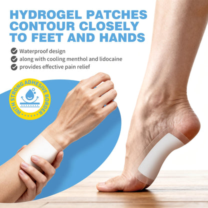 CARELAND Plantar Fasciitis Lidocaine Pain Patches with Hydrogel Technology- Waterproof with Sticky Border, 12 Hour Pain Relief - Contours to Your Foot - 16 Ct CARELANDBuy Supplements Australia
