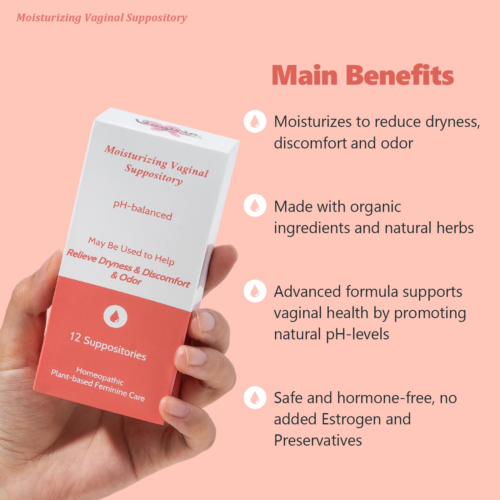 Vaginal Moisturizing Suppositories for Lasting Hydration & Comfort | Balances pH, Soothes Dryness VagiriaBuy Supplements Australia