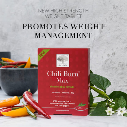 New Nordic Chili Burn Max, Natural Slimming & Weight Loss Formula Supplement, 60 Count (Pack of 1) NEW NORDICBuy Supplements Australia