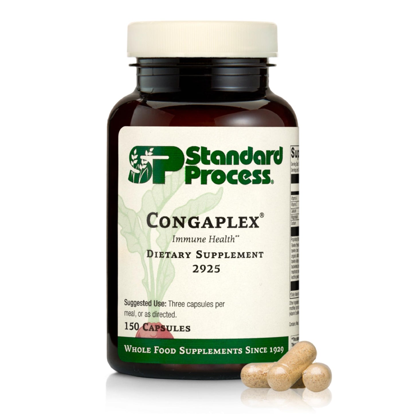 Standard Process Inc. Congaplex - Thymus Gland Support Supplement - Immune Health with Calcium Lactate, Magnesium, Vitamin C & Vitamin A - Immune System Aid with Mushroom Powder - 150 Capsules Standard Process Inc.Buy Supplements Australia