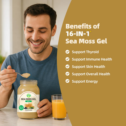 Sea Moss Gel - 18.5 oz Irish Seamoss Gel with Black Seed Oil and Ashwagandha, 16 in 1 Vegan Superfood Rich in Vitamins & Minerals, Raw Wildcrafted Seamoss for Immune & Digestion Support, Original SumDIPBuy Supplements Australia