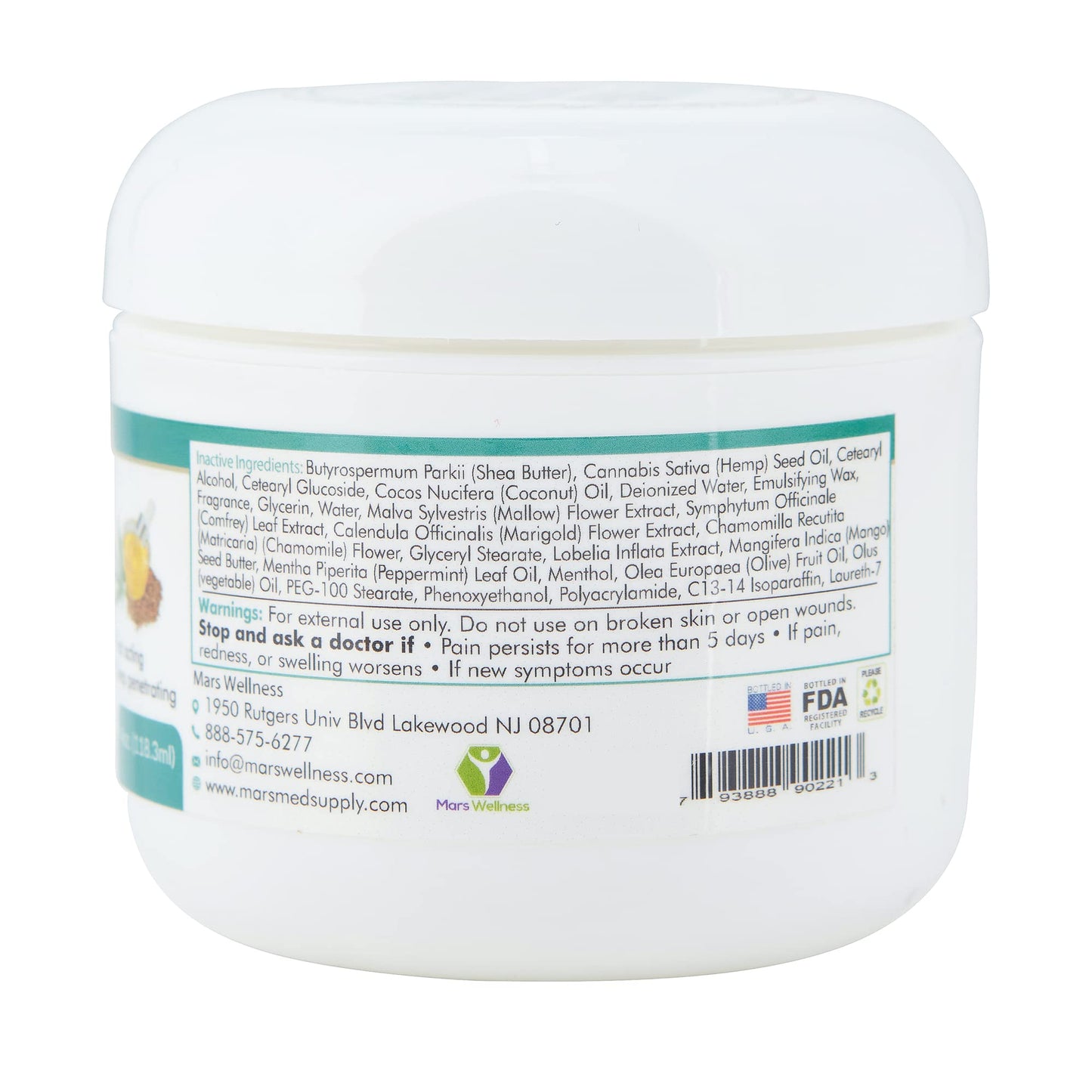 MARS WELLNESS MG+ Hemp Pain Cream (4 oz) - Maximum Strength Arnica & Magnesium Cream for Sore Legs, Joints & Muscle Cramps - Unisex Adults MARS WELLNESSBuy Supplements Australia