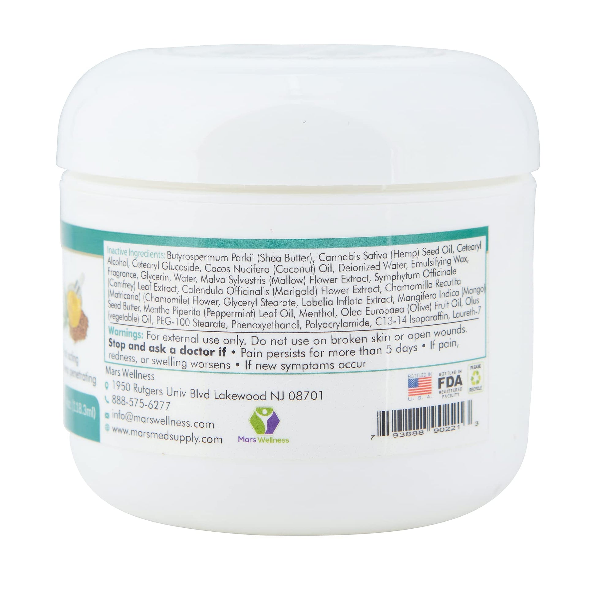 MARS WELLNESS MG+ Hemp Pain Cream (4 oz) - Maximum Strength Arnica & Magnesium Cream for Sore Legs, Joints & Muscle Cramps - Unisex Adults MARS WELLNESSBuy Supplements Australia