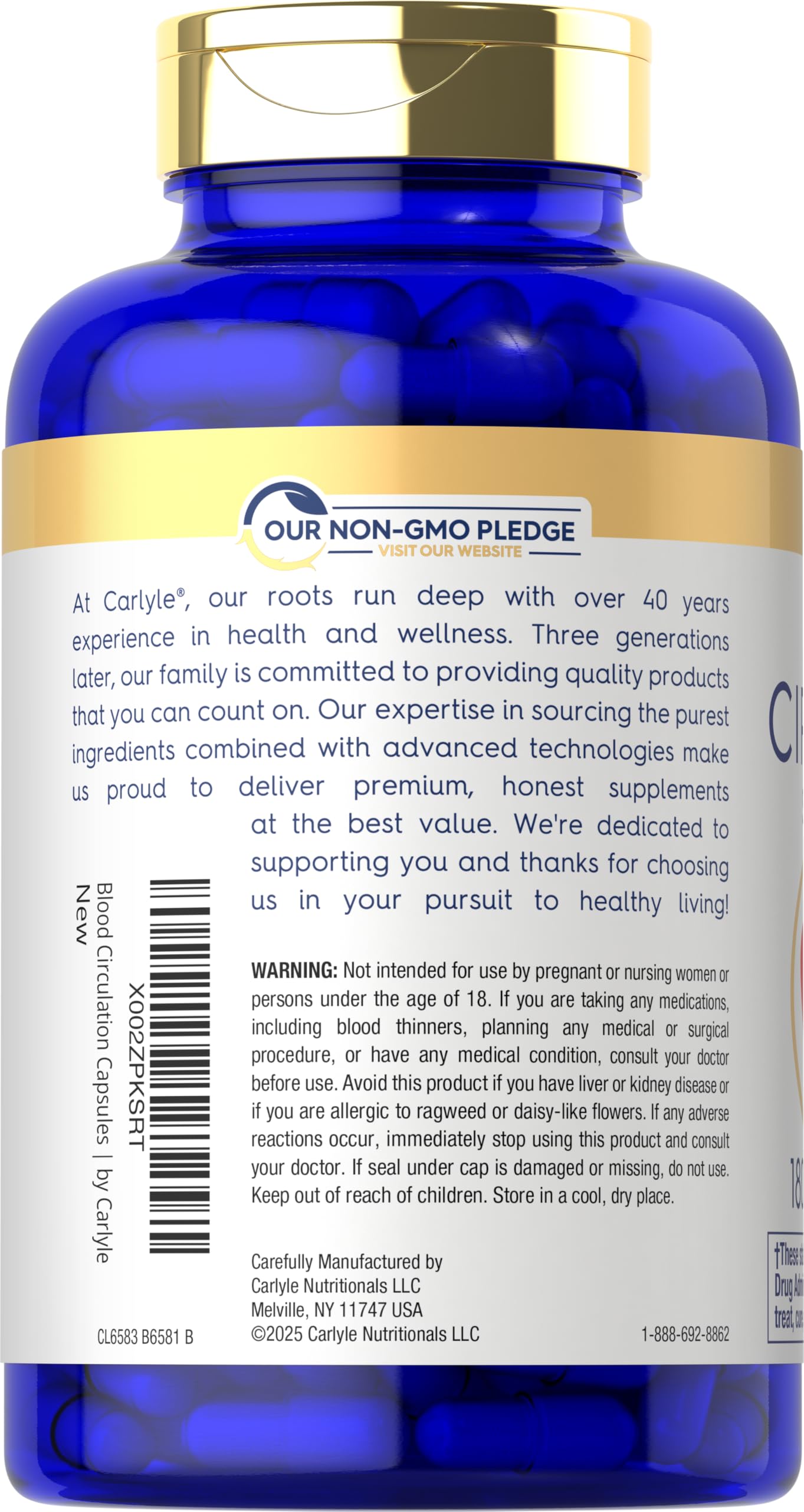 Carlyle Blood Circulation Supplement | 180 Capsules | Supports Healthy Circulation | Non-GMO, Gluten Free CarlyleBuy Supplements Australia
