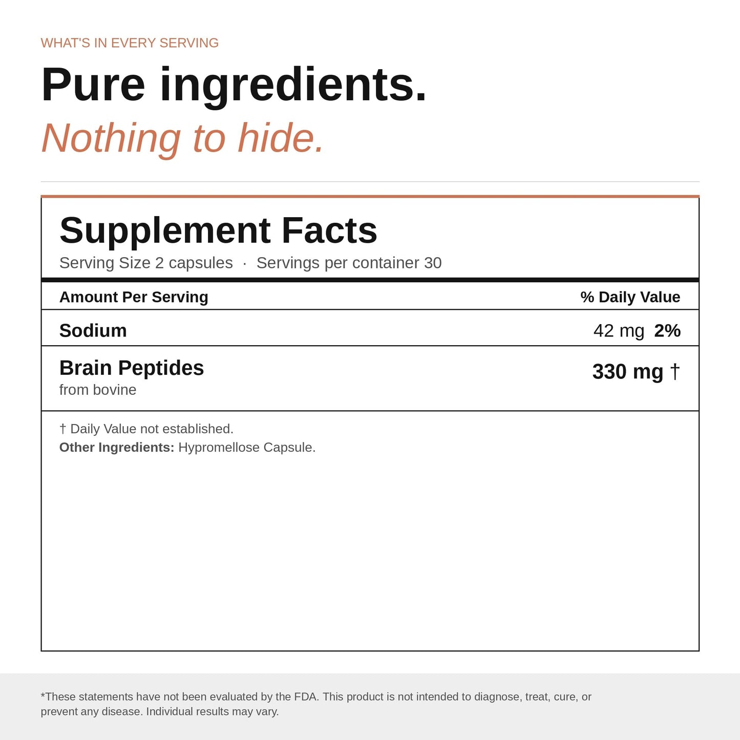 Nootropic Brain Supplement – Grass-Fed Bovine Brain Peptides for Focus, Memory & Mental Clarity – Ancestral Cognitive Support – Argentine Pasture-Raised, Non-GMO – 60 Capsules VILLAR BIOTECHBuy Supplements Australia