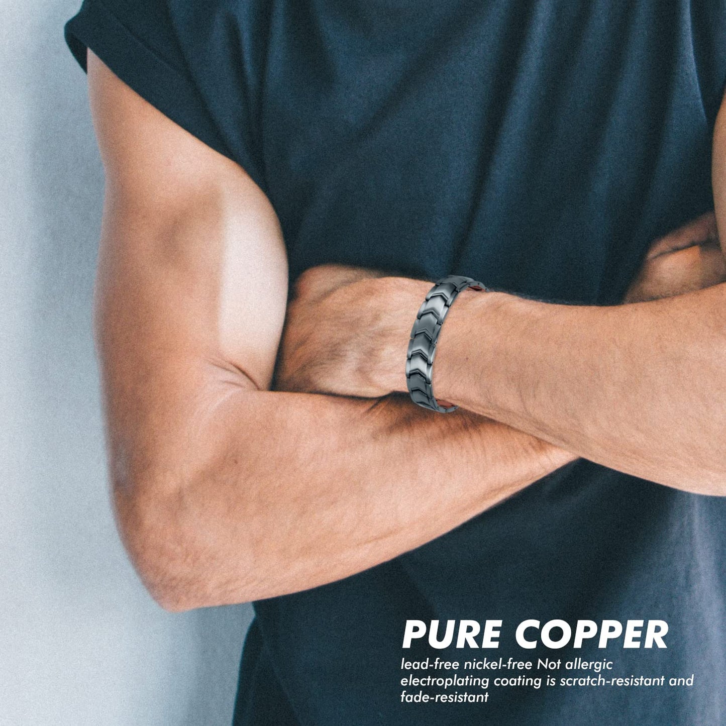 Auinz - Copper Bracelets for Men - 99.99% Solid Pure Copper Magnetic Bracelets Double-Row AuinzBuy Supplements Australia