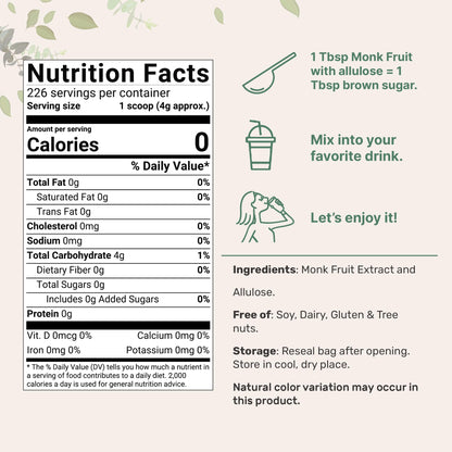 Golden Monk Fruit Sweetener with Allulose, 2 lbs | No Erythritol, No Aftertaste Micro IngredientsBuy Supplements Australia