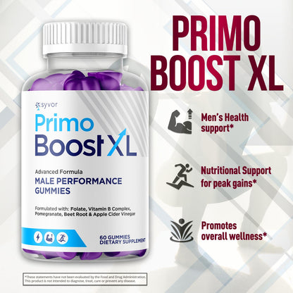 (2 Pack) Primo Boost XL Gummies, Official Primo Boost XL Gummys with All Natural Ingredients, Advanced PrimoBoost Health & Wellness Formula with Max Strength Active Lifestyle Vitamins (120 Gummies) SyvorBuy Supplements Australia