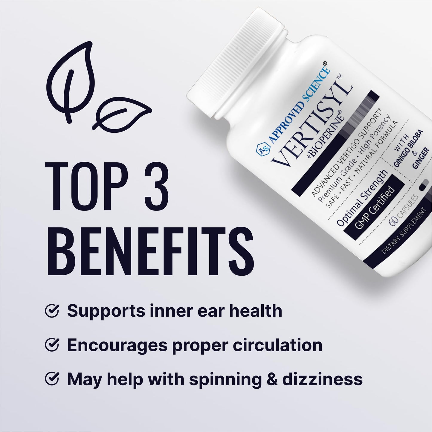 Approved Science VertiSyl - Ginkgo Biloba, Ginger, Vitamin D3, BioPerine - 60 Capsules - 1 Month Supply Approved ScienceBuy Supplements Australia