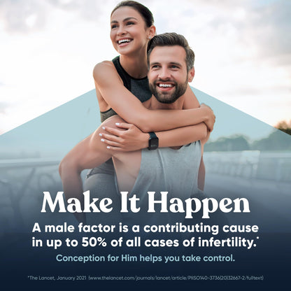 Eu Natural Conception for Him - Male Fertility Supplements with Ashwagandha, Folate & Zinc - Sperm Count, Motility & Strength Support