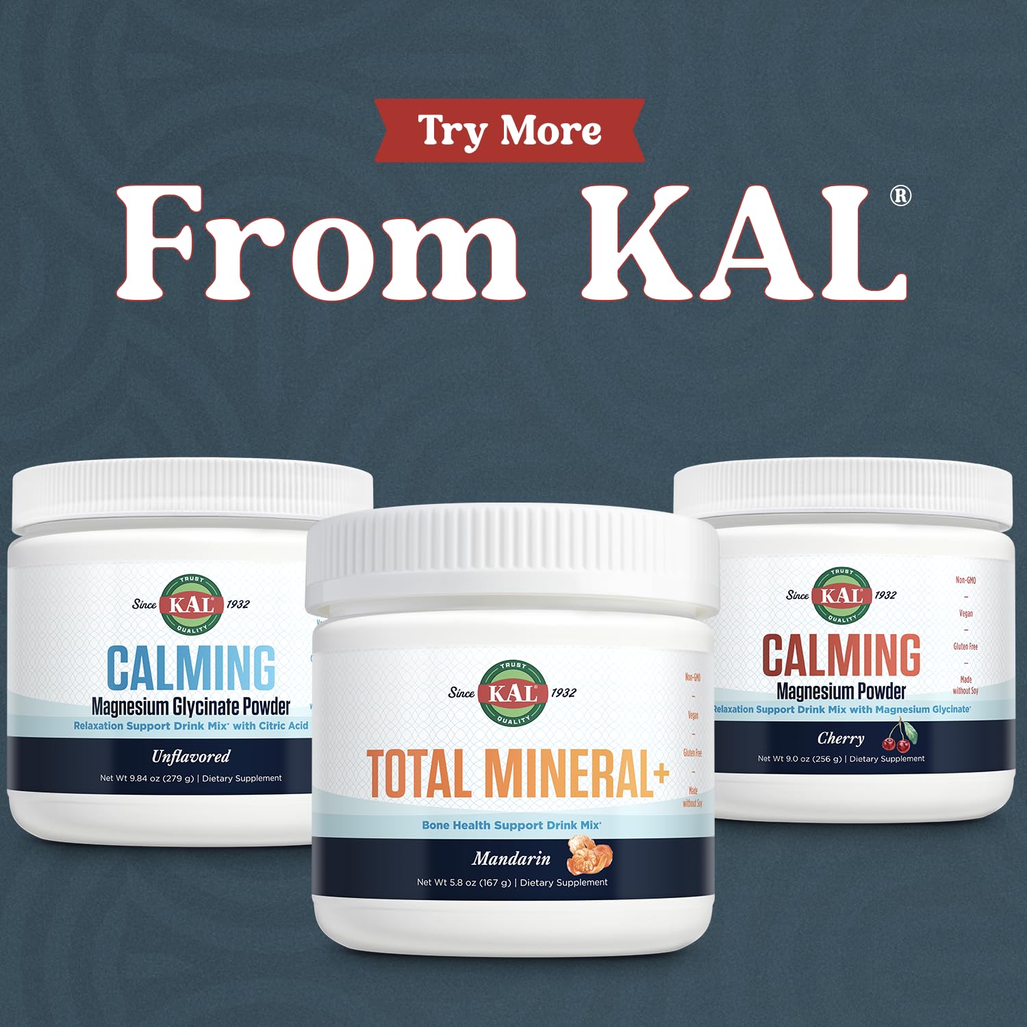KAL Total Mineral+ Powder - Total Complex - Magnesium Glycinate, Zinc, Calcium and More - Bone Health & Whole Body Support Supplement - Vegan, Non-GMO, Gluten-Free 60-Day Guarantee - 30 Servings KALBuy Supplements Australia