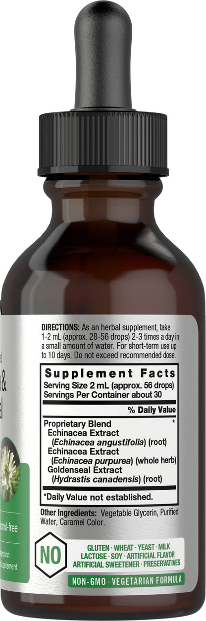 Echinacea Goldenseal Liquid Extract | 2 fl oz | Alcohol Free Tincture Drops | Vegetarian HorbäachBuy Supplements Australia