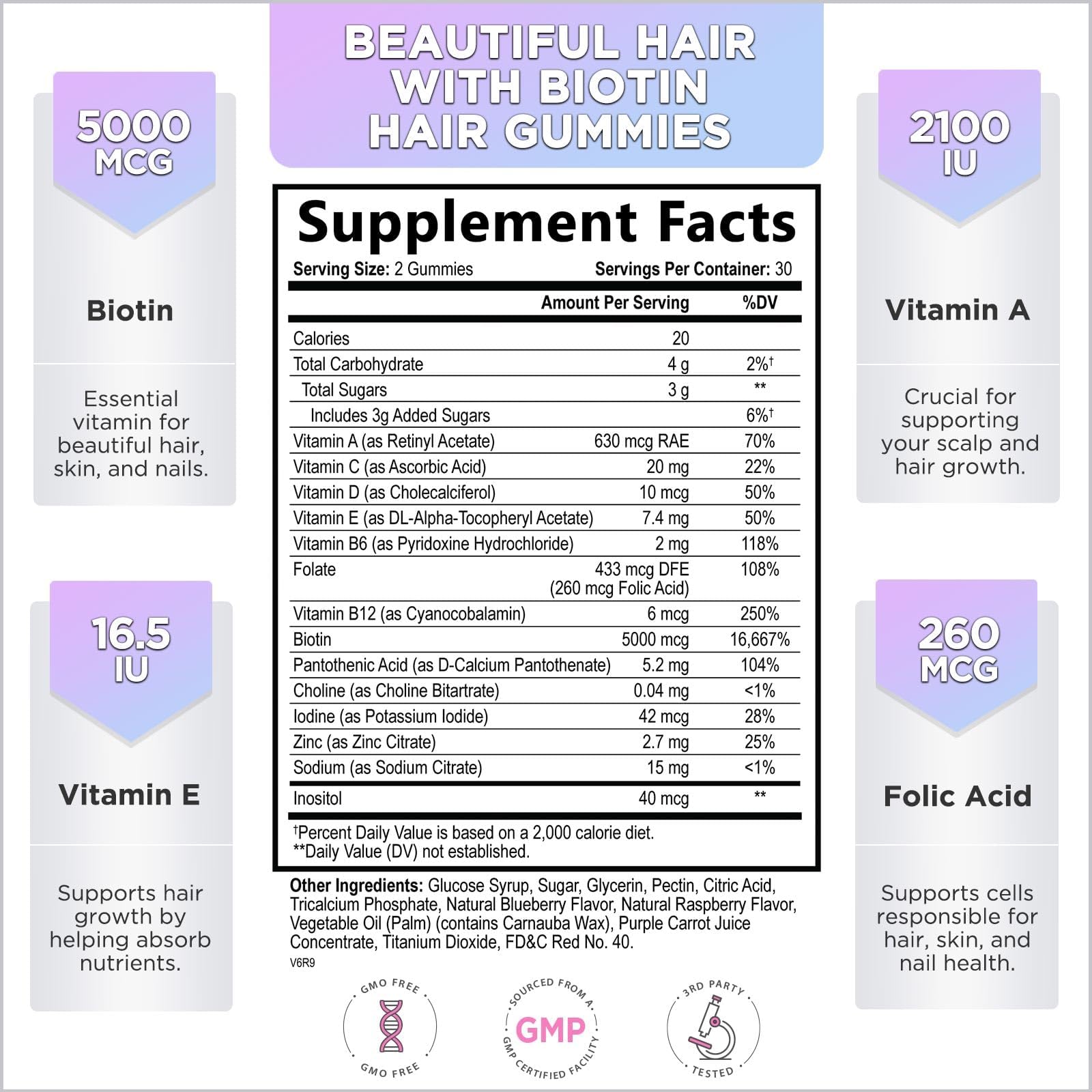 Hello Lovely! Hair Vitamins Gummies with Biotin 5000 mcg Vitamin E & C Support Hair Growt Hello Lovely!Buy Supplements Australia