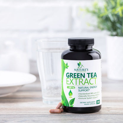Green Tea Extract Capsules 1000mg 98% Standardized EGCG - 3X Strength for Natural Nature's NutritionBuy Supplements Australia