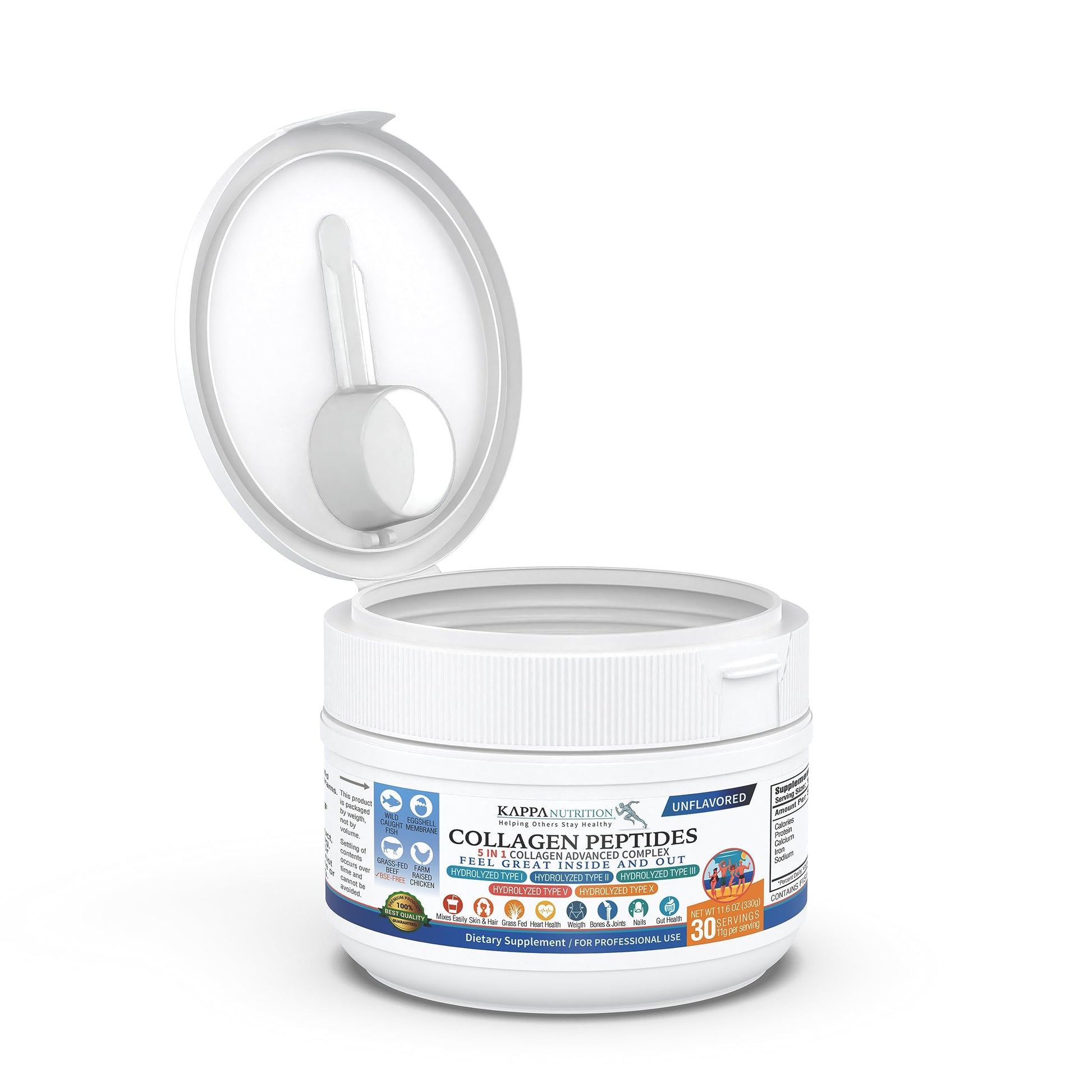 KAPPA NUTRITION Collagen Peptides Powder, 5 in 1 Multi-Collagen Advanced Complex with Hydrolyzed Collagen Peptides, Supports Skin, Hair, Nails, Joints & Bones / 30 Servings KAPPA NUTRITIONBuy Supplements Australia