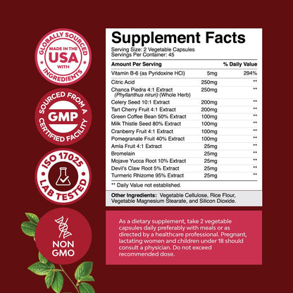 Tart Cherry Capsules for Joint Support and Kidney Cleanse - Daily Uric Acid Detox and Cleanse Natures CraftBuy Supplements Australia