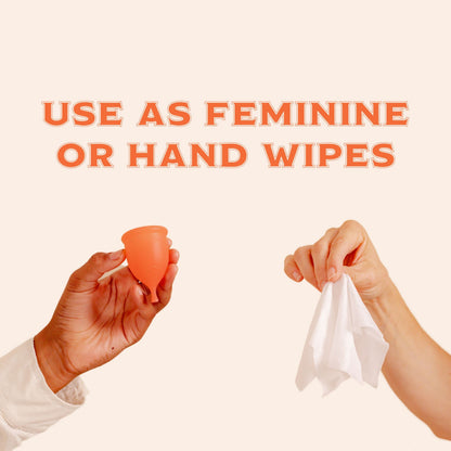 Menstrual Cup Wipes - On The Go Public Bathroom Feminine Wipes - Safe On Period Cups & Menstrual discs Pixie CupBuy Supplements Australia