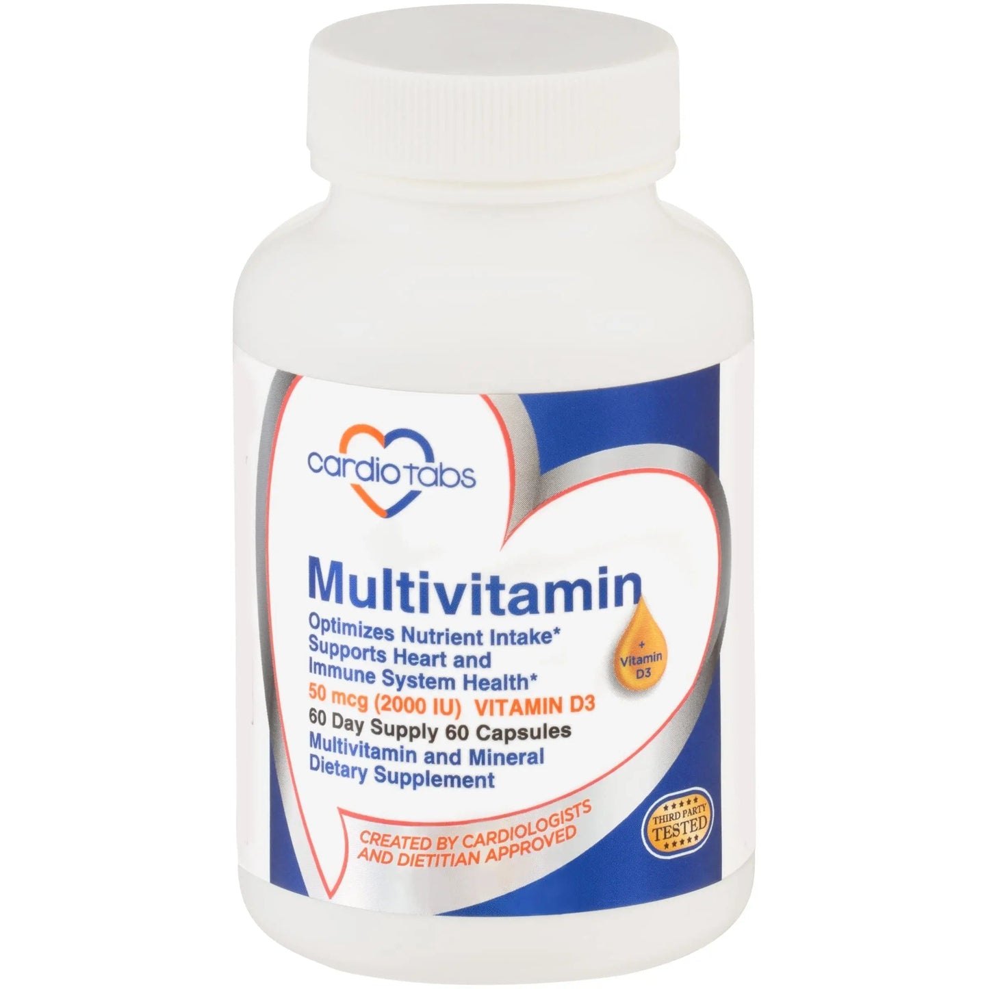 Cardiotabs Multivitamin - Heart and Immunity Supplements for Men & Women, Multivitamin for Men & Women, with Minerals B-Vitamin Complex CardioTabs