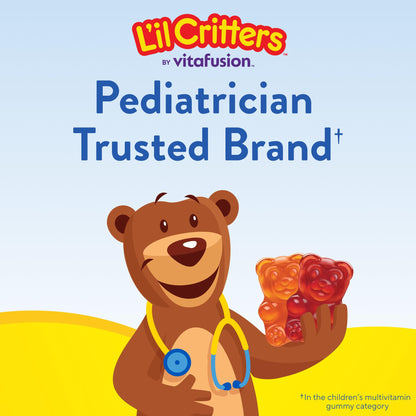 L'il Critters Gummy Vites Daily Kids Multivitamins Assorted Fruit Flavors for Ages 2+ Toddlers & Kids, Gummy Vitamin with Vitamin C and D