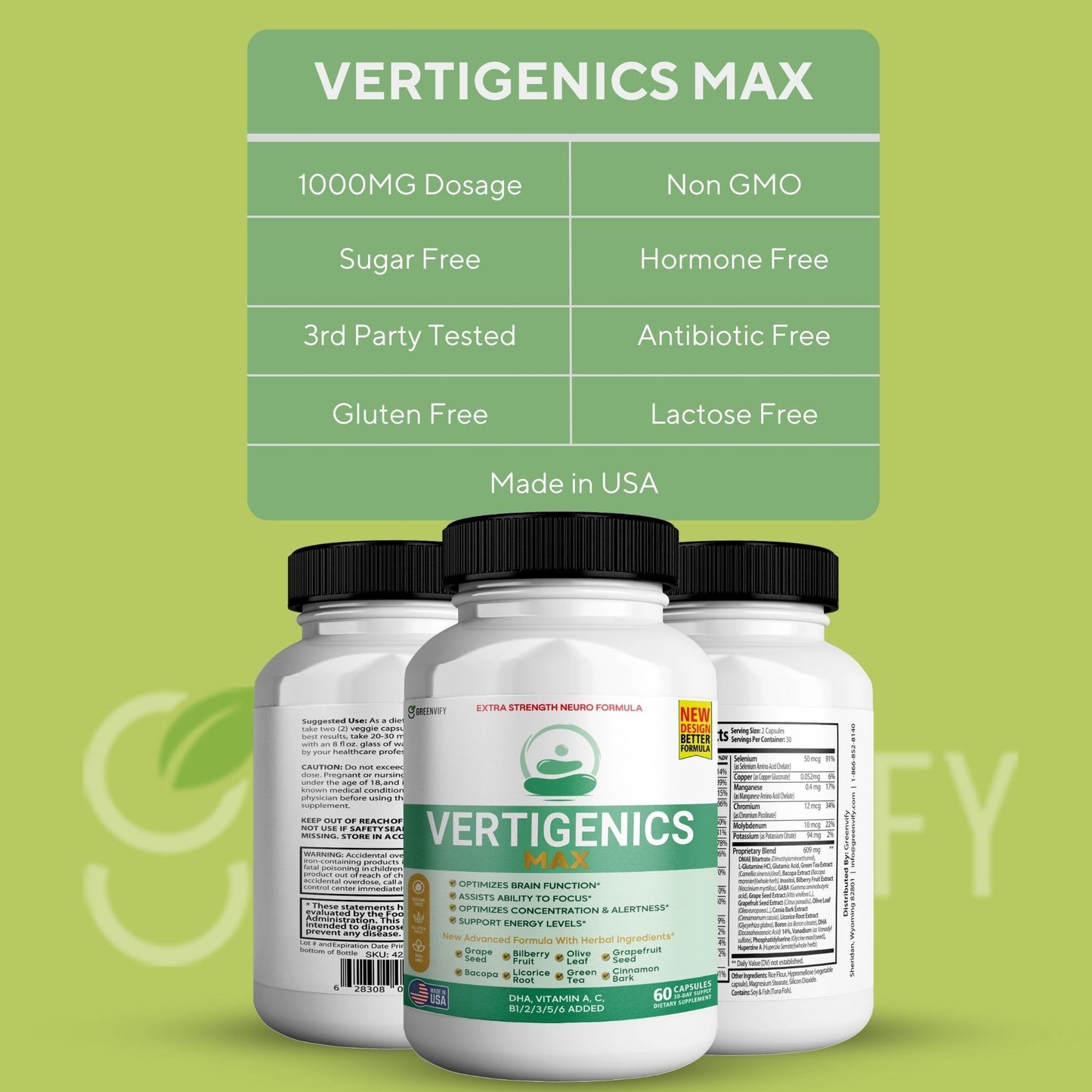 Vertigenics Max – Brain & Focus Support Supplement – Extra Strength Neuro Formula with Vitamins, Minerals & Herbal Blend – Supports Clarity, Alertness & Energy – 60 Capsules (1) VertigenicsBuy Supplements Australia