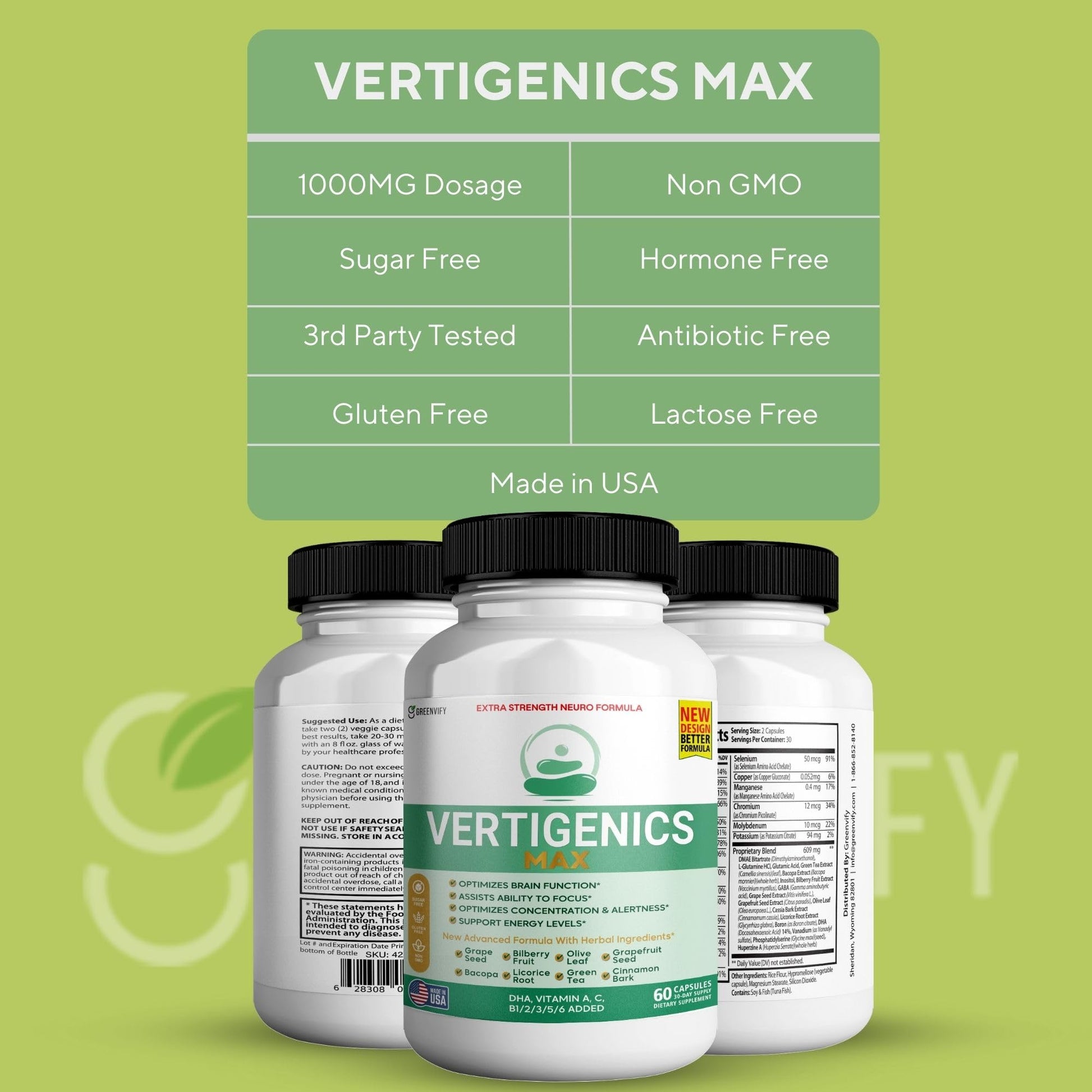 Vertigenics Max – Brain & Focus Support Supplement – Extra Strength Neuro Formula with Vitamins, Minerals & Herbal Blend – Supports Clarity, Alertness & Energy – 60 Capsules (1) VertigenicsBuy Supplements Australia
