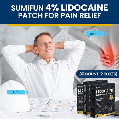 Sumifun 4% Lidocaine Pain Relief Patches - 36 Count Patches for Back, Shoulder, Muscle, Joints, Knee Pain Relief - Lower Back Pain Relief Products - Pain Patches Maximum Strength Lidocaine SumifunBuy Supplements Australia