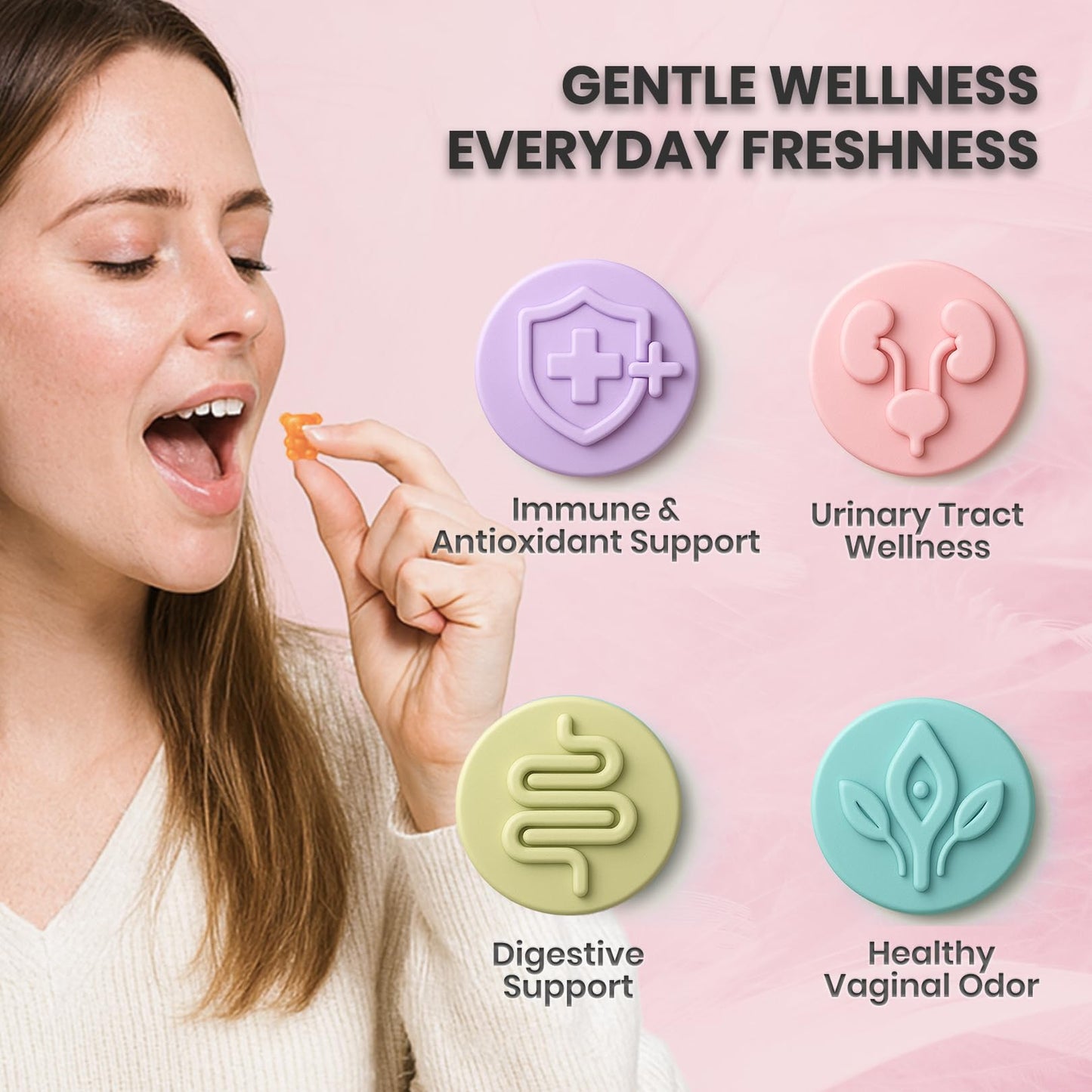 NUTRAJOY Premium Feminine Balance Gummies, for Women's Ph Health, Vaginal Wellness Support, Immune Support, Energy Support, Hawaiian Pineapple, Vegan Gluten-Free, 60 Gummies NUTRAJOYBuy Supplements Australia