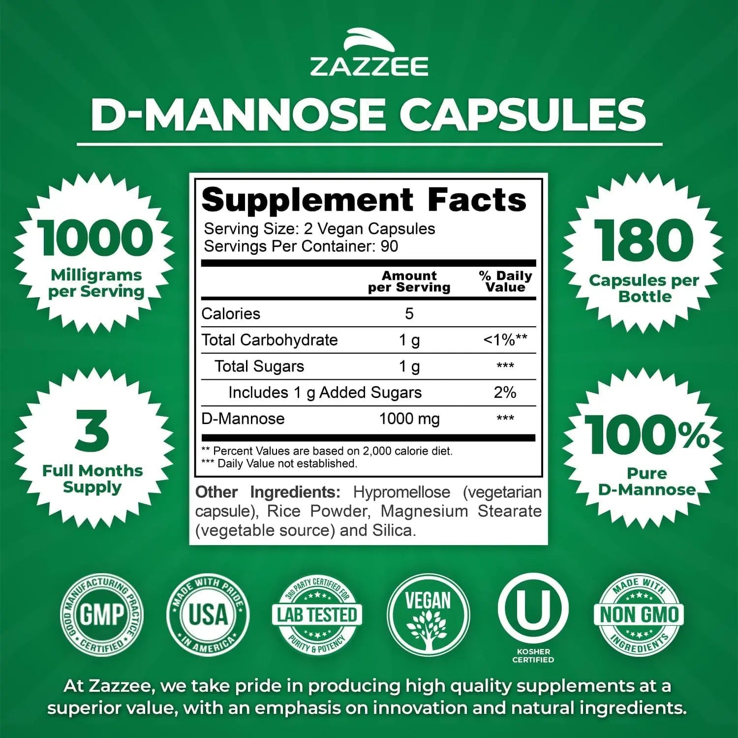Zazzee Urinary Tract Cleanse & Detox Bundle | USDA Organic Dandelion Root Extract Capsules Plus D-Mannose 1000mg Capsules for UT & Bladder Cleansing ZazzeeBuy Supplements Australia
