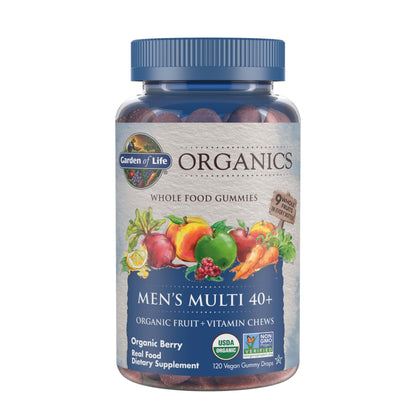 Garden of Life Organics Men 40+ Gummy Vitamins - Berry - Certified Organic, Non-GMO, Vegan, Kosher Complete Multi Garden of LifeBuy Supplements Australia
