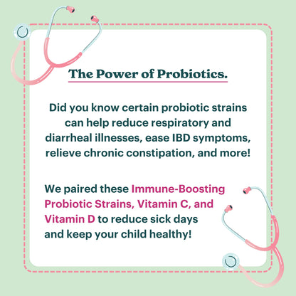 MamaDoc Rx Certified Organic Kids & Teens Probiotic Immune Defense - 5 Billion CFUs | Sugar Free, Vegan, Gluten-Free | 14 Probiotic Strains, Prebiotics, Vitamin C & D | 30 Chewable Tablets, Ages 4+ MamaDoc RxBuy Supplements Australia