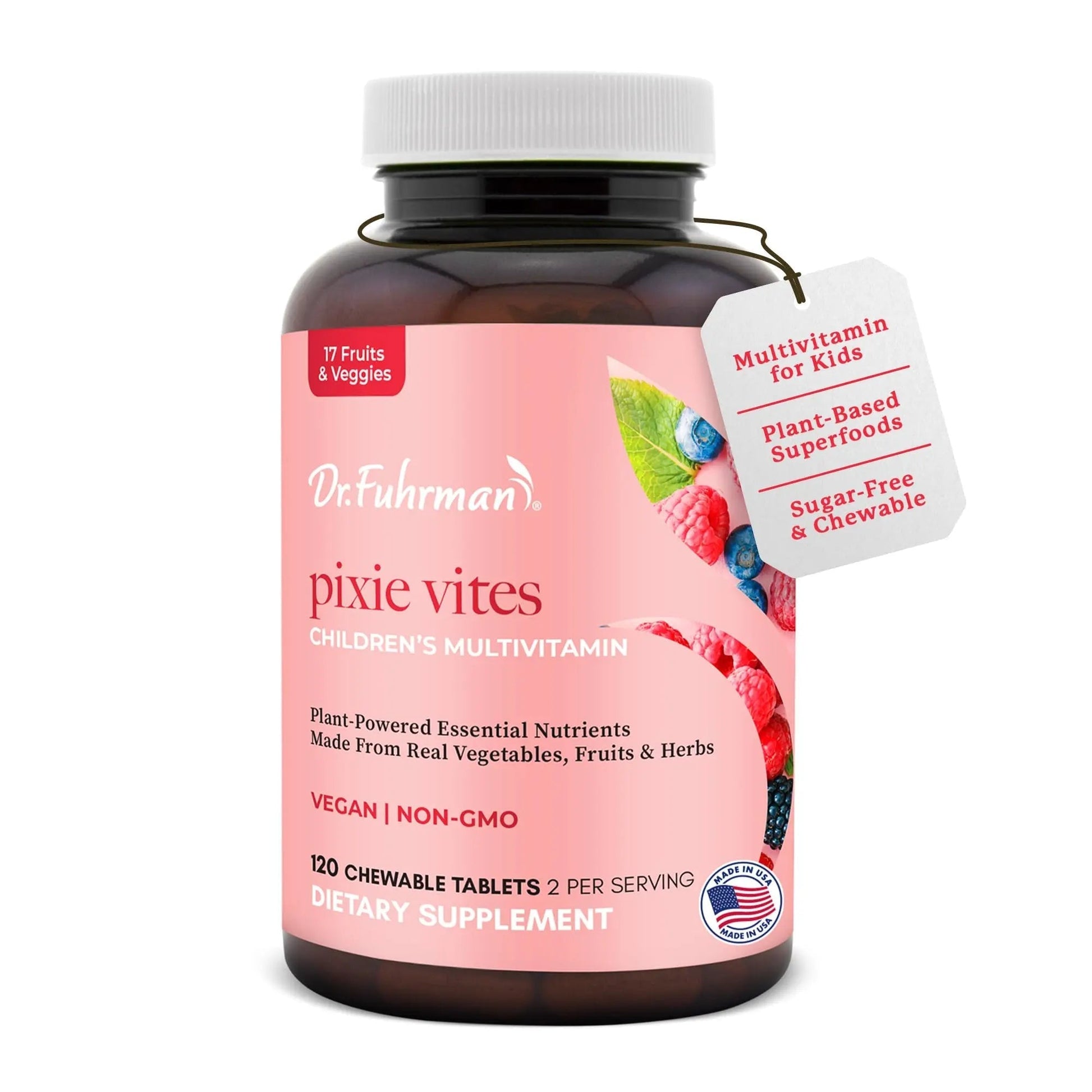Dr. Fuhrman Pixie Vites Chewable Children's multivitamin | Whole Food Kids Multi with Vitamin D3, K2 & Zinc | Dr. FuhrmanBuy Supplements Australia