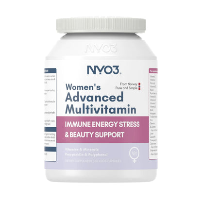 NYO3 Multivitamin for Women with 22 Essential Nutrients | 7 Minerals & 3 Special Additives & 12 Vitamins | Lutein, Zeaxanthin, Grape Seed | NYO3