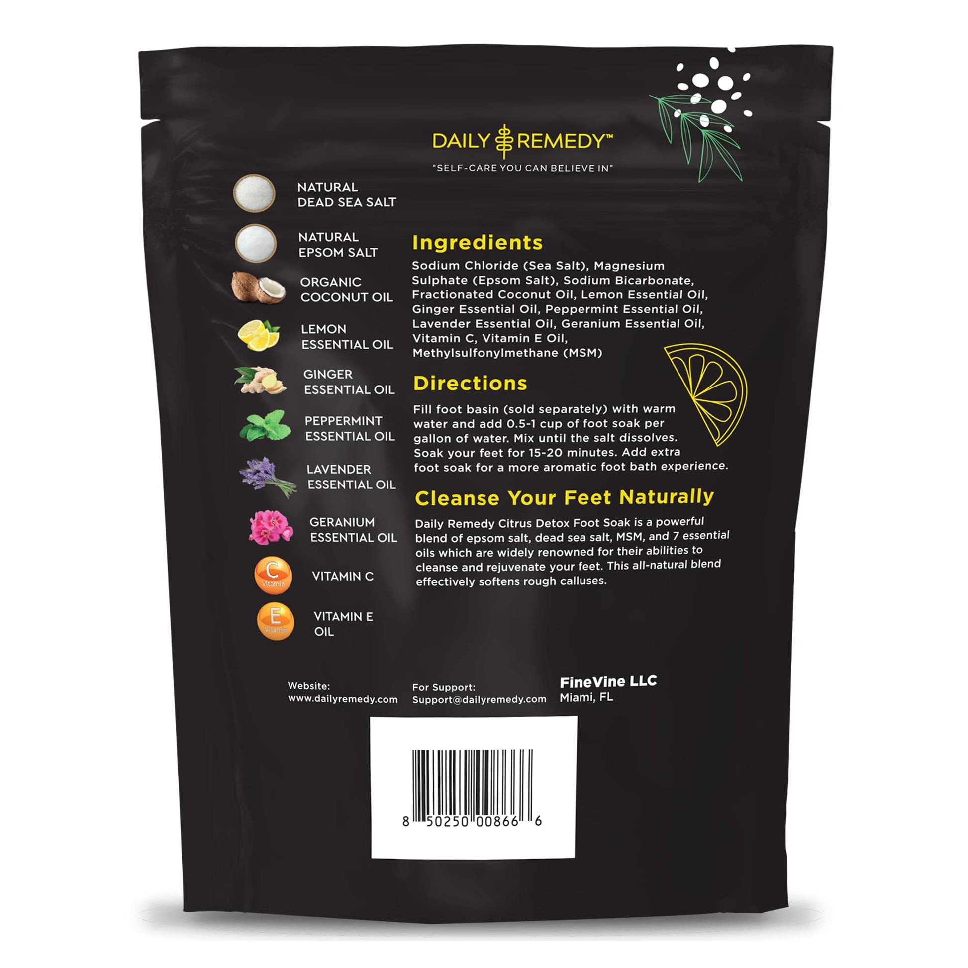 Citrus Detox Foot Soak with Epsom Salt - for Foot Callus, Immune Boost, Damaged Toenail DAILY REMEDYBuy Supplements Australia