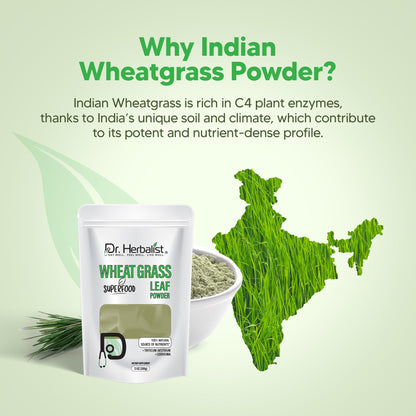 Dr. HERBALIST Wheatgrass Powder 200g - Pure Triticum Aestivum with Chlorophyll Iron & Vitamins A C E | Supports Daily Greens Detox & Nutrient Density* | Halal Dr. HERBALISTBuy Supplements Australia