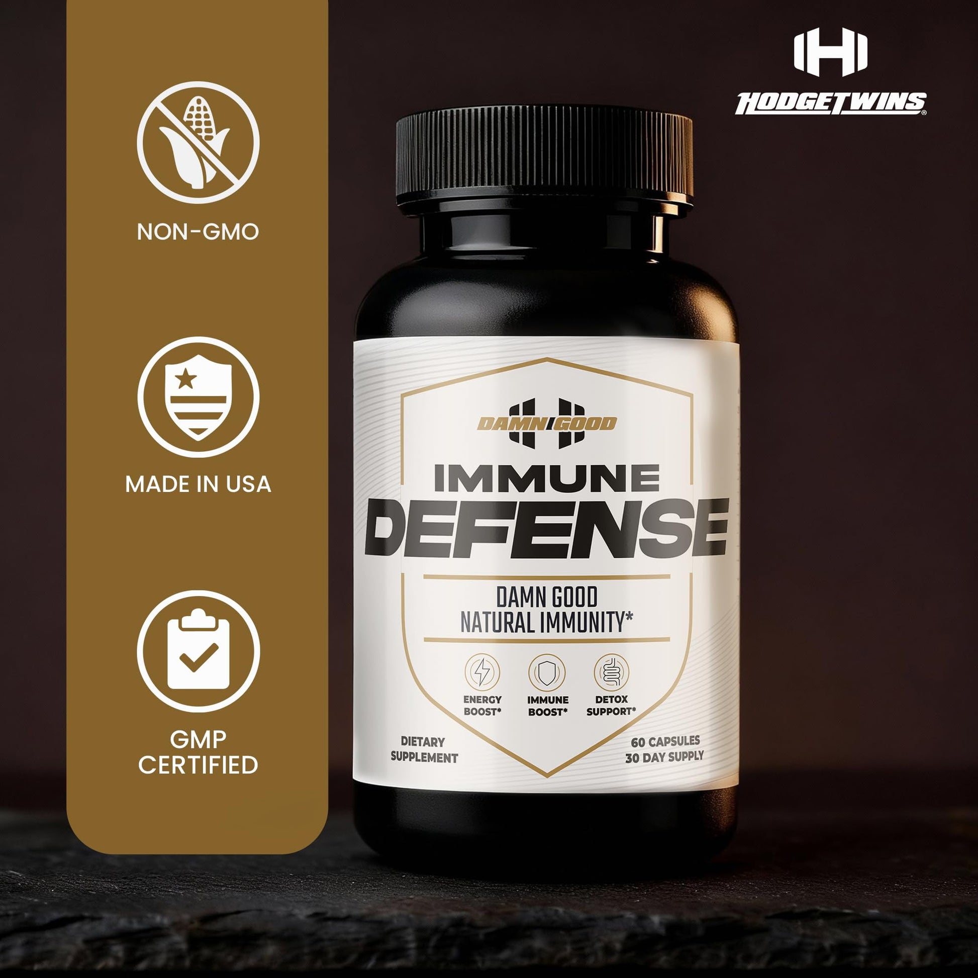 DAMN GOOD The Hodge Twins Immune Defense Supplement (60 Capsules) – Sea Moss Blend Capsules for Everyday Balance, Digestive Support, and Whole-Body Wellness with Vitamins, Minerals, and Botanicals DAMN GOODBuy Supplements Australia