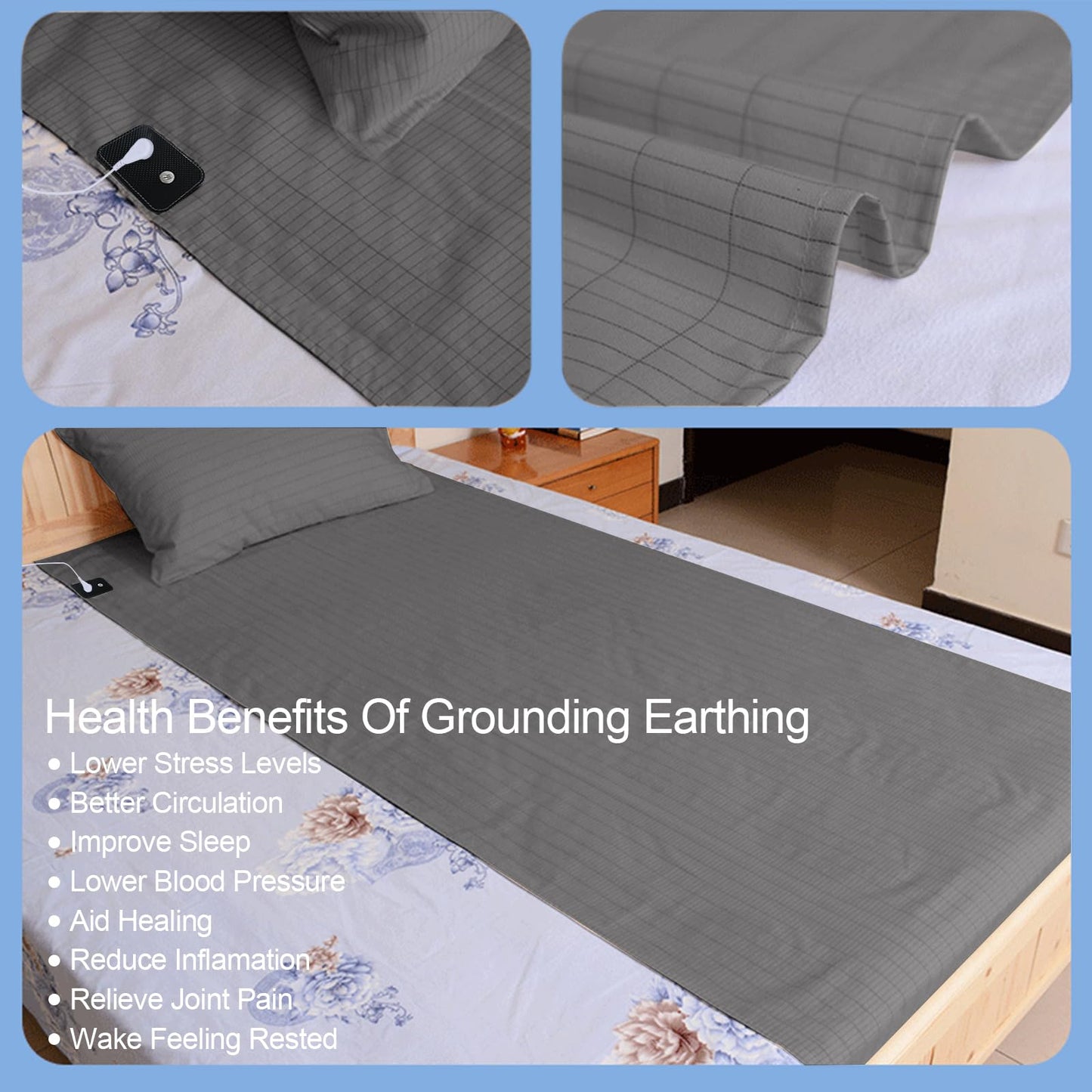 Grounding Mat for Bed, Grounding Sheets Blanket with Grounding Cord, Earthing Mat Grounding Pad ReaengBuy Supplements Australia