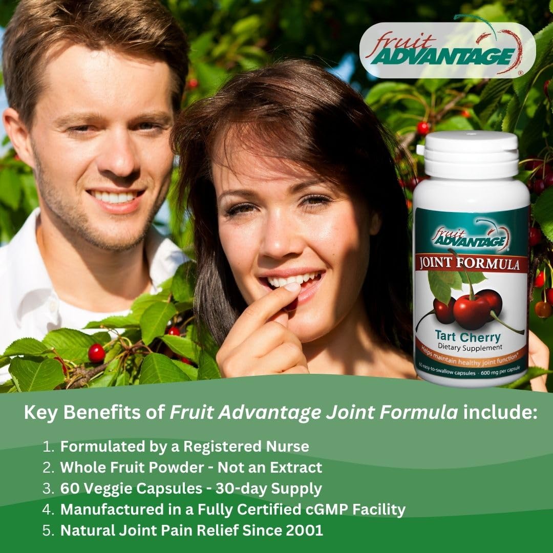Fruit Advantage Montmorency Tart Cherry Capsules Joint Formula 1200 mg per Serving - 60 Vegetarian Capsules Fruit AdvantageBuy Supplements Australia