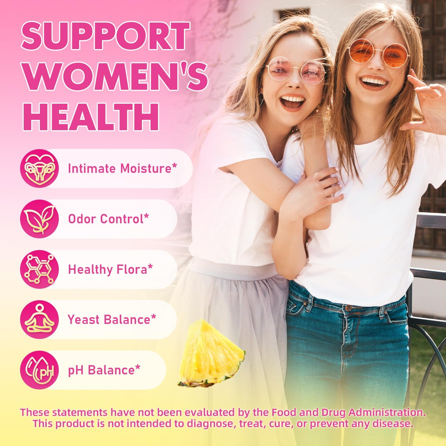 MEENCCD Her Juicy Feminine Probiotics Gummies with Slippery Elm & Lactobacillus Blend, Supports pH Balance & Immune Function, Promotes Vaginal Wellness, Pineapple Flavor, 60 Count MEENCCDBuy Supplements Australia