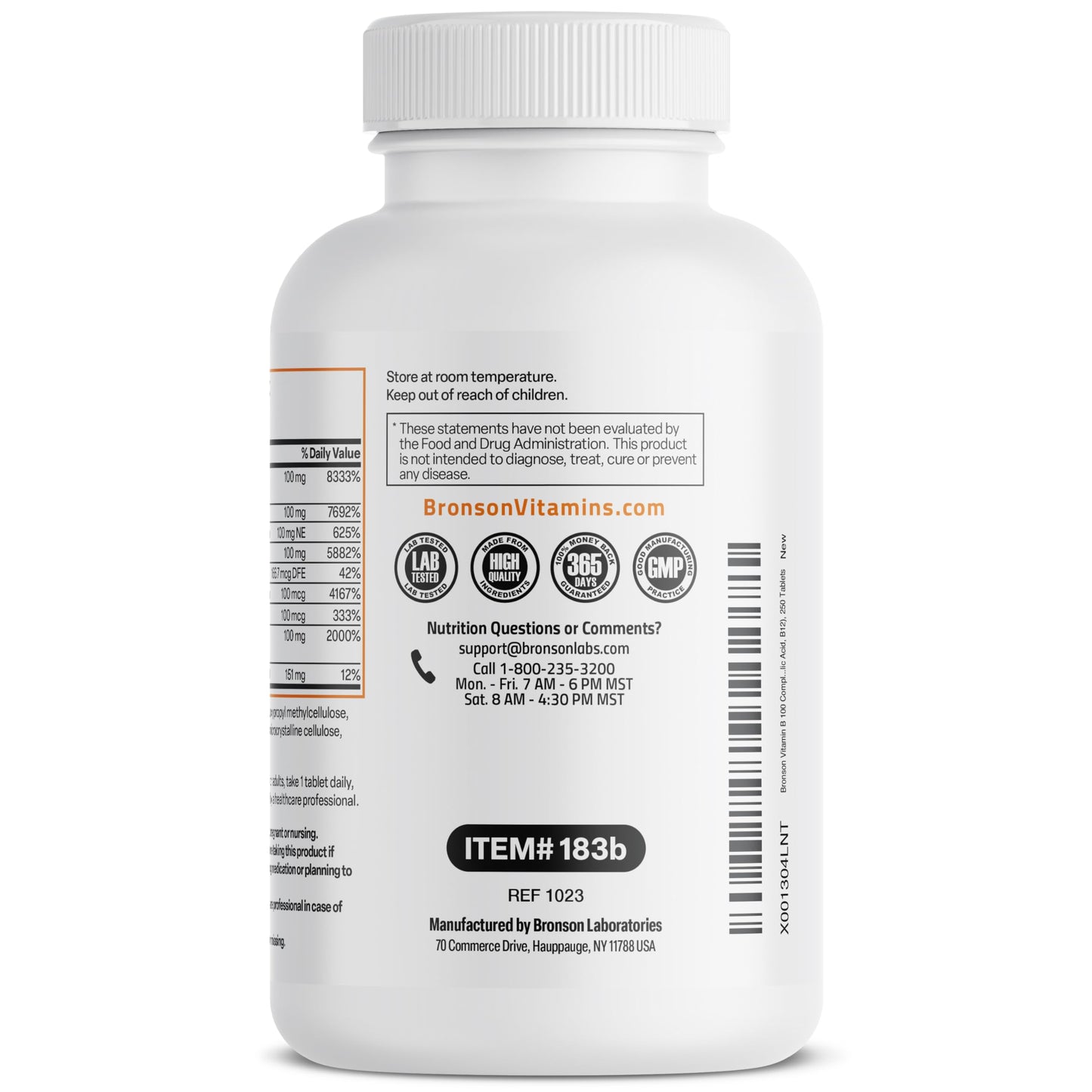 Bronson Super B 100 Vitamin B Complex Sustained Release Contains All B Vitamins BronsonBuy Supplements Australia