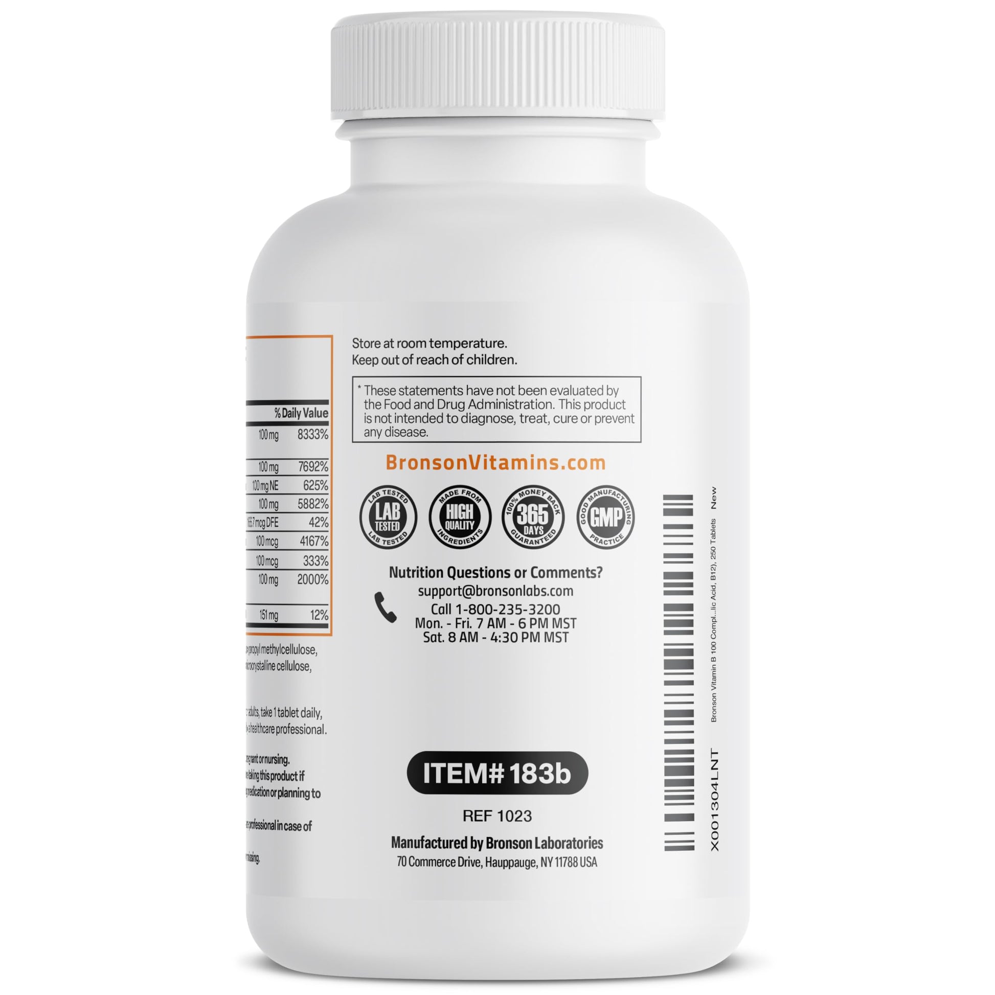 Bronson Super B 100 Vitamin B Complex Sustained Release Contains All B Vitamins BronsonBuy Supplements Australia