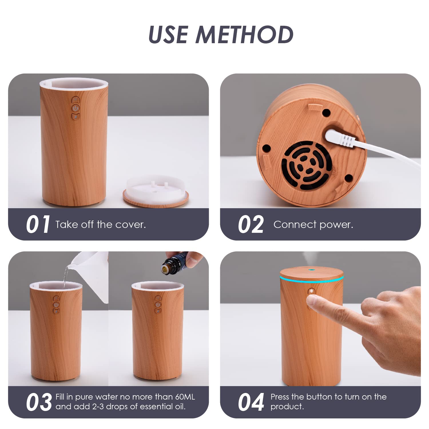 Car Diffuser, USB Essential Oil Diffuser Ultrasonic Car Humidifier Aromatherapy Diffusers hcjyllyBuy Supplements Australia