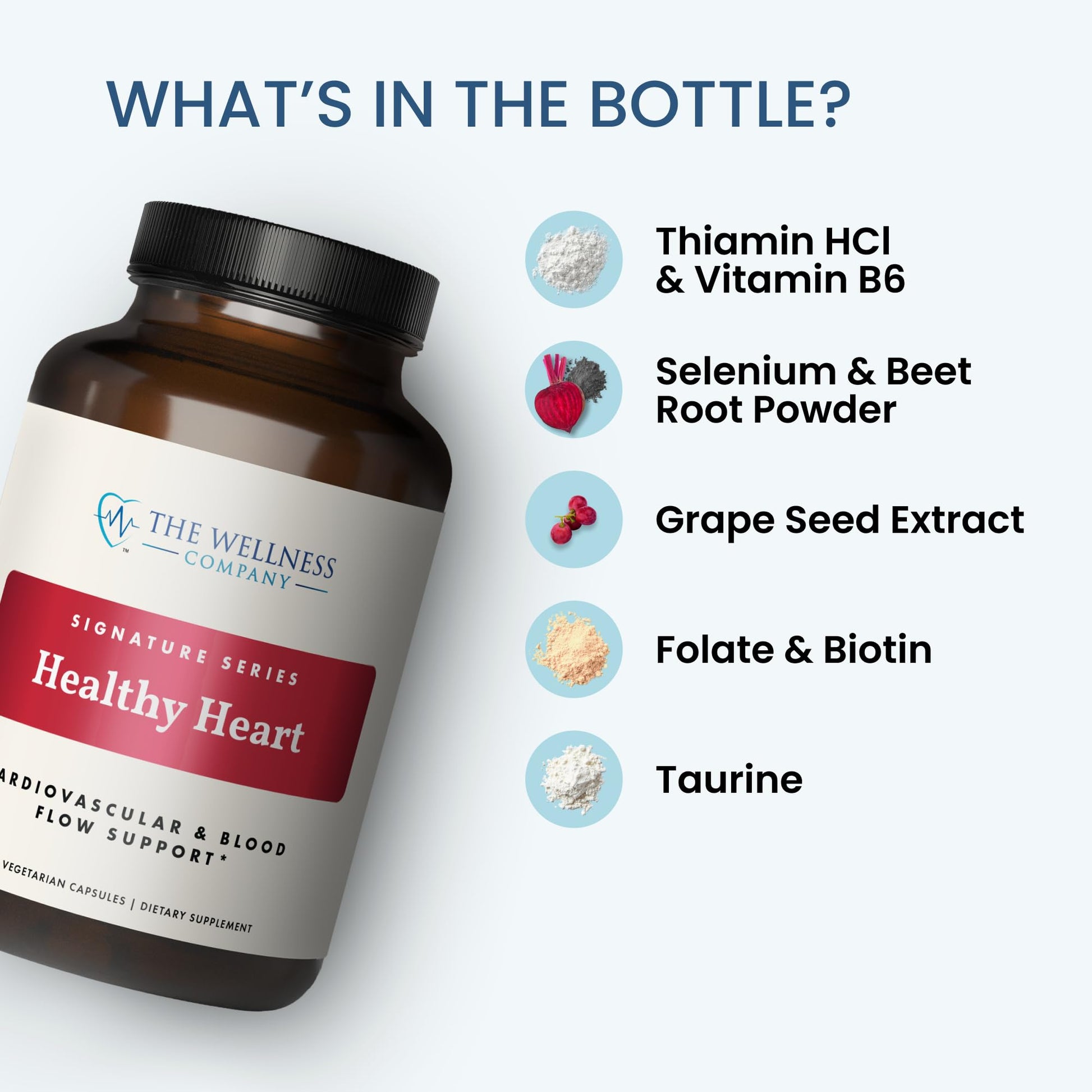 The Wellness Company Healthy Heart - Cardiovascular Strength, Blood Flow, Nitric Oxide Production & Healthy Cholesterol Levels | 120ct (2 Month Supply) The Wellness CompanyBuy Supplements Australia
