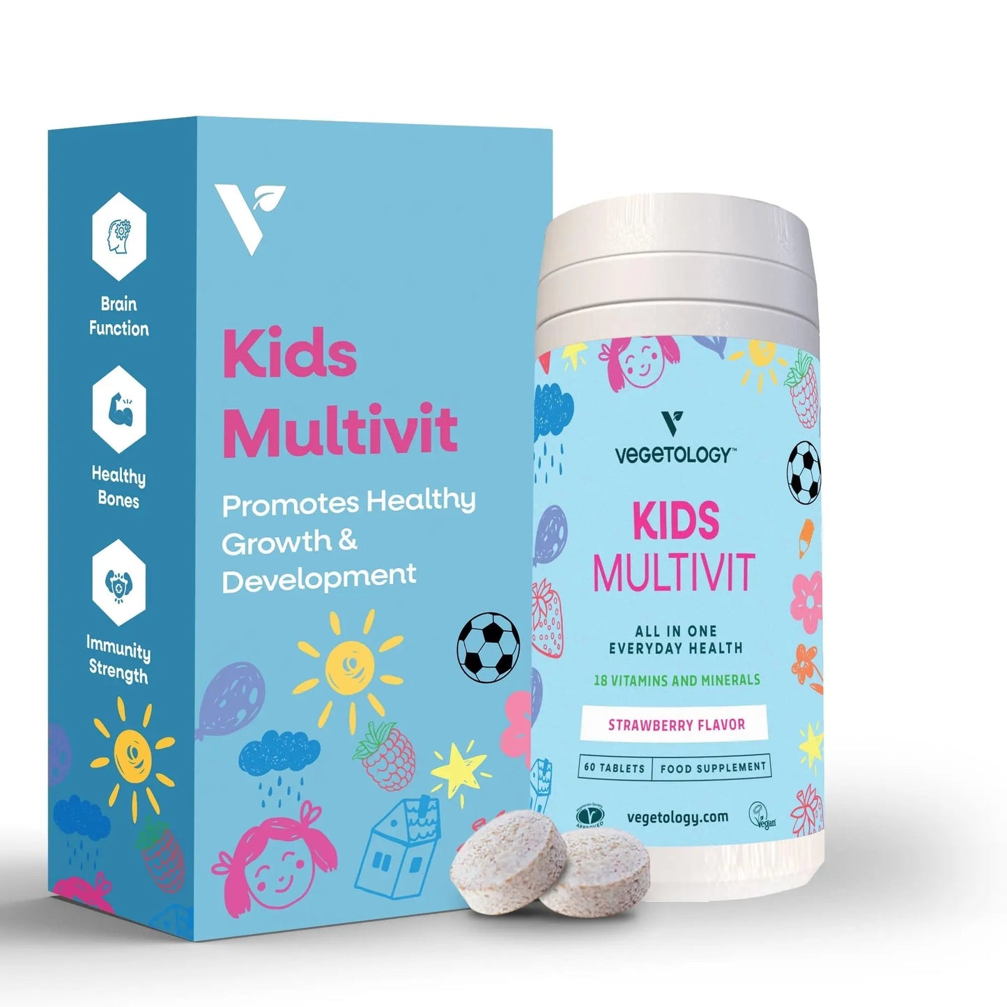 VEGETOLOGY Kids MultiVitamin Supplement, Vegan Chewable Multivitamin for Immune Support, Energy, & Growth, 18 Essential Vitamins & Minerals VEGETOLOGYBuy Supplements Australia